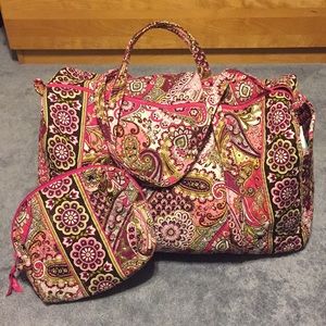 Vera Bradley Large Duffle and Cosmetic Case